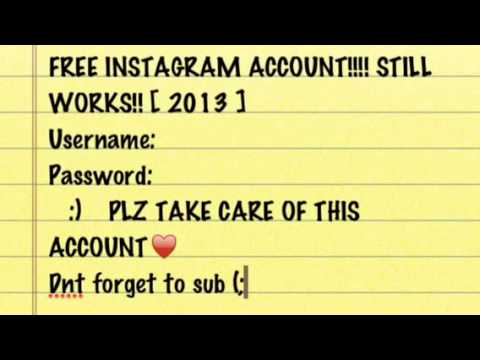 free instagram accounts and passwords